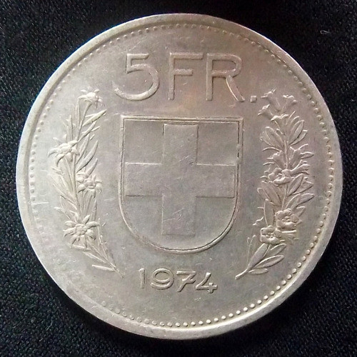 Suiza 5 Francos 1974 Exc Km 40a.1 0