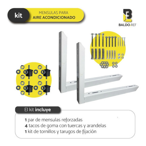 Kit Ménsulas Tornillos Tacos Aire Acondicionado 3500 A 6000 1