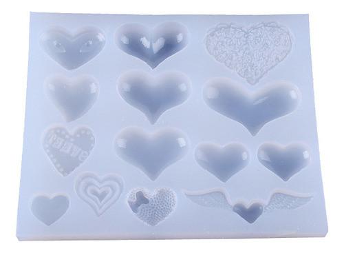Molde Silicona Resina Epoxi Apliques Corazon X14 0