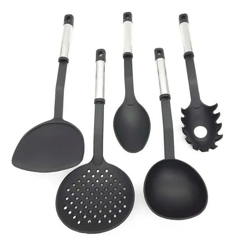 Set X5 Utensilios Cocina Mango Acero Teflon Crystal Rock 0