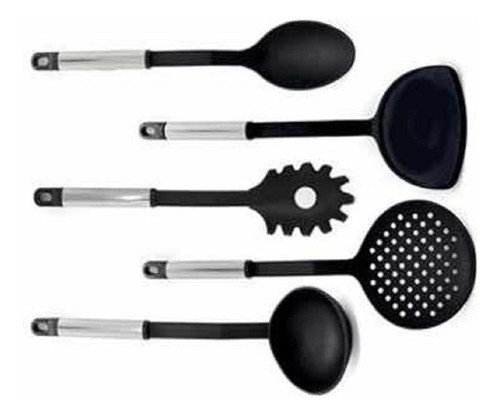 Set X5 Utensilios Cocina Mango Acero Teflon Crystal Rock 1