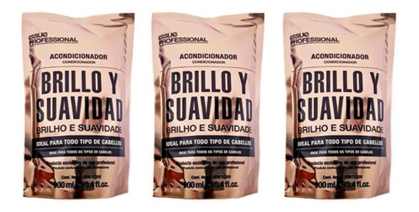 Acondicionador Issue Profesional Brillo Y Suavidad 900ml X3 0