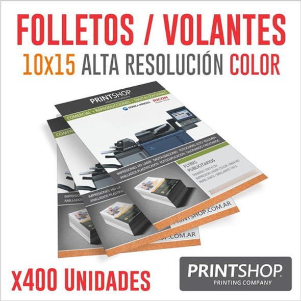 Folletos Flyers Volantes Printshop Color 1 Lado 10x15 X400 0