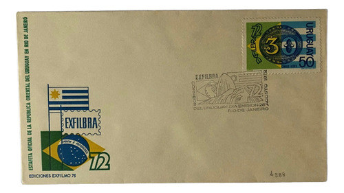 Sobre Primer Día, Exfilbra 72 1972, A388, 09 Sp4w 1