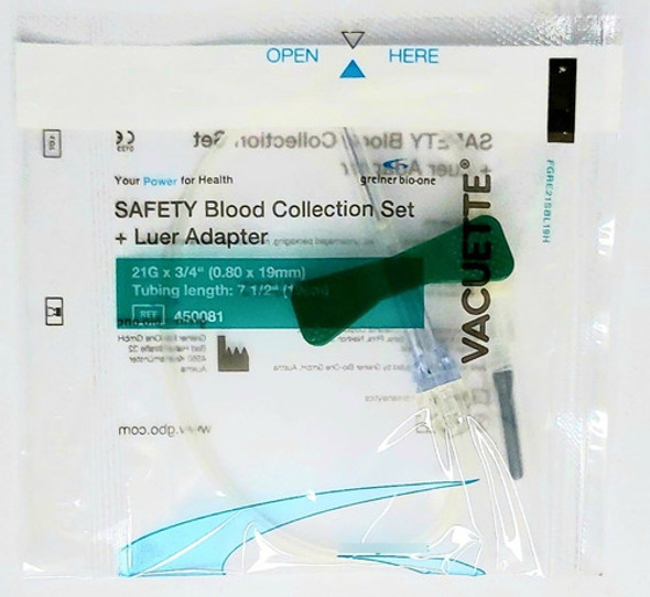 Safety Blood Collection + Luer Adapter Vacuette 21g 50un 1 Safety Blood Collection + Luer Adapter Vacuette 21g 50un 1