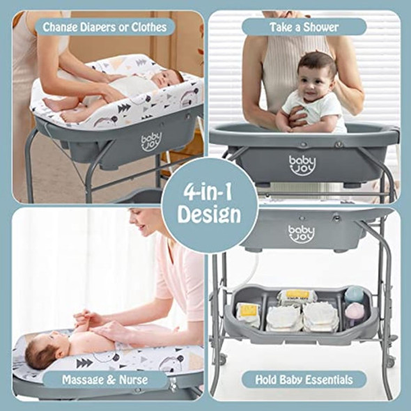 Baby Joy Bañera Para Bebé Con Cambiador, Estación 1