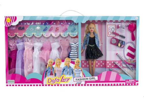 Muñeca Flaca Con 8 Vestidos Y Accesorios - Defa 0