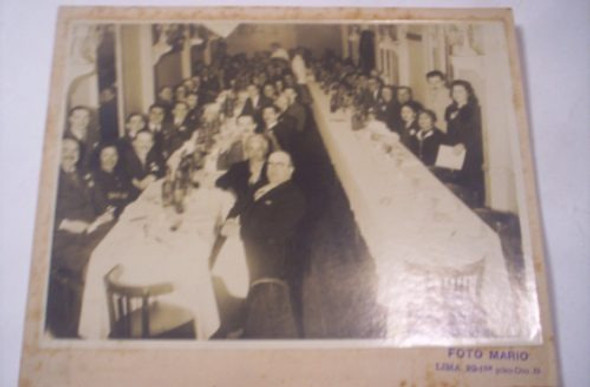 Antigua Fotografia Banquete Salon Damas Caballero Foto Mario 0