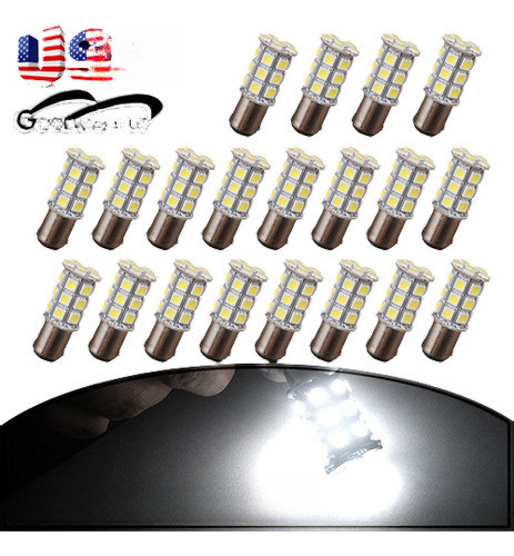 20 X Blanco Ba15d 5050 27 Smd Led Marina Barco Parada De Fre 0