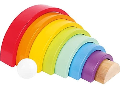 Juguetes De Madera De Pie Pequeño Baby Big Rainbow Eight Col 0