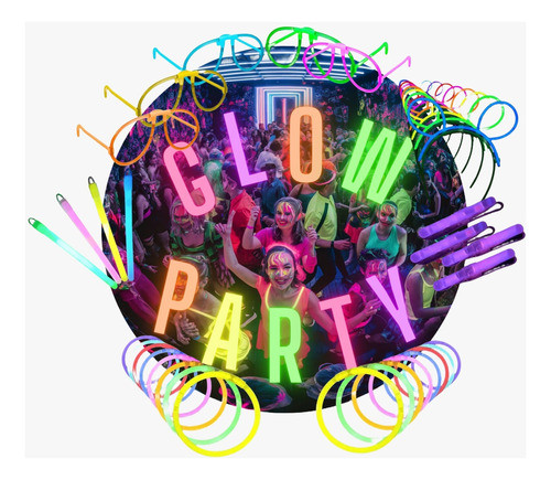 Combo De Cotillon Neon Glow Quimico Para 60 Personas 0