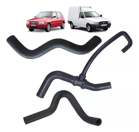Kit Mangueras Uno Fiorino 1.3 8v Fire Radiador Sin Aire 0