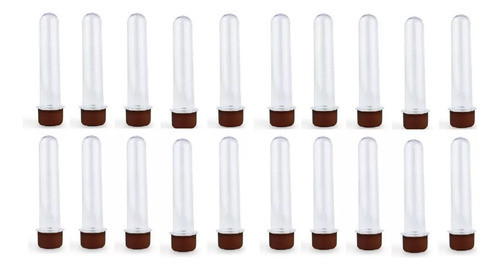 Kit 30 Un Tubete Acrílico Com Tampa Marrom 12cm Para Festas 0