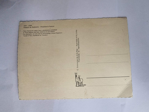 Postal Peru Palacio De Gobierno Sin Circular 1 Postal Peru Palacio De Gobierno Sin Circular 1