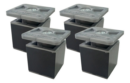 Pata Aluminio Negro Bajo Mesada 50mm Con Regulacion X 4 Und 0