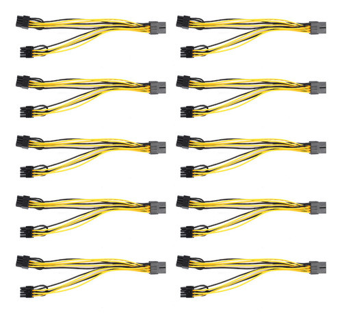 Cabo De Alimentação 10 Pacotes Pcie 8 Pinos Pcie 0