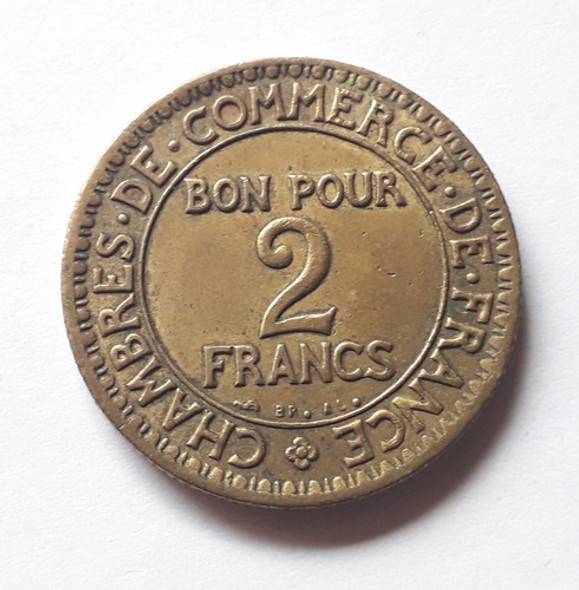 Francia 2 Franc Año 1921 Moneda Broncealuminio Franco Km#877 0 Francia 2 Franc Año 1921 Moneda Broncealuminio Franco Km#877 0
