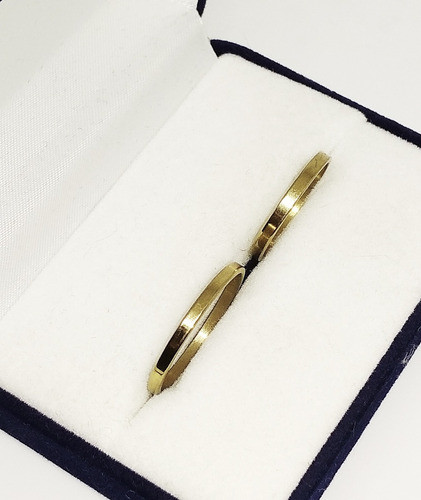 Alianzas De Acero Quirúrgico Templado Finas Doradas 0