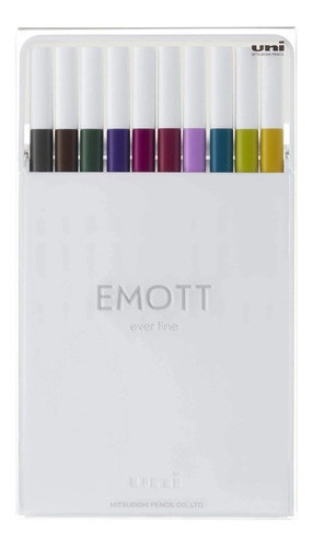 Estojo Caneta Esferográfica Uniball Emott Fine 10 Unidades 0