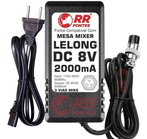 Fonte 8v 2a Para Mesa De Som Mixer Lelong Le-7111 E Le-709 0