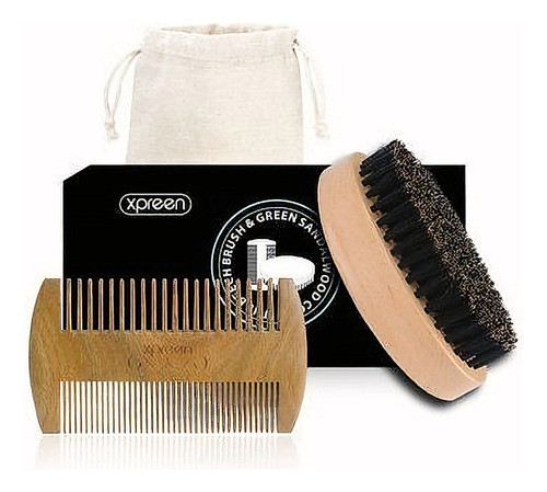 Xpreen Jabalí Cerdas Barba Cepillo Peine Kit Tijera Que Form 0