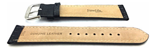 Correa De Reloj De Cuero Genuino Negro Elegante De 0.787 i. 1