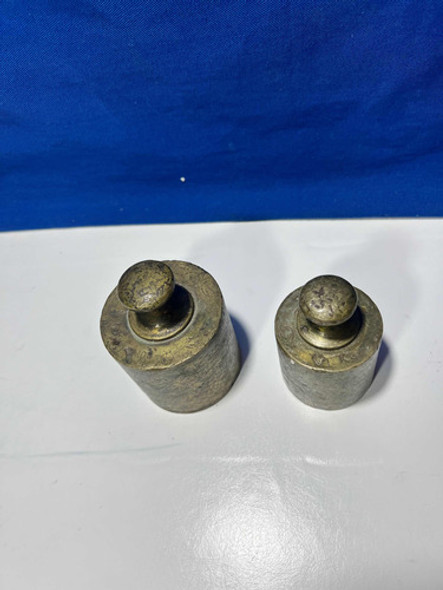 Antiguas Pesas En Bronce Macizo 1 Y 4 Kg 1