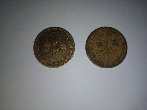Antiguas Dos Monedas De Brasil Año 1922 Valor 500 Reis 1