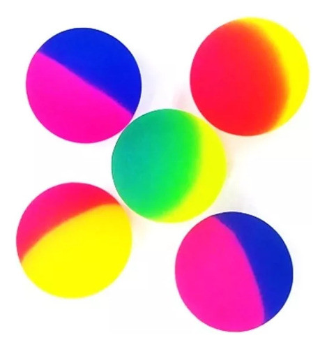 Pack X 30 Pelota Saltarina Bicolor Fluo Para Fiestas. 0