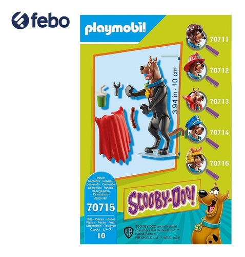 Figura Playmobil Vampiro Scooby-doo Edad 5+ 10pcs Febo 1