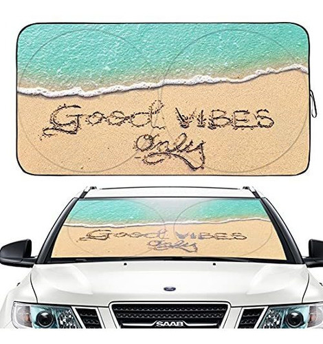Parasol Para Auto/ Plegable/good Vibes/ 160 X80 Cm 0
