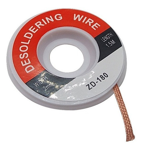 Malla Cinta Desoldante  2 Mm X 1,5 Mts. Cobre Soldador 0