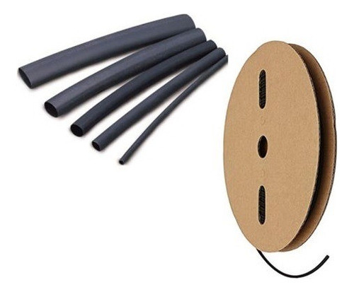 Termocontraible Negro Contrae 25.4mm /12.7mm Rollo 50 Metros 0