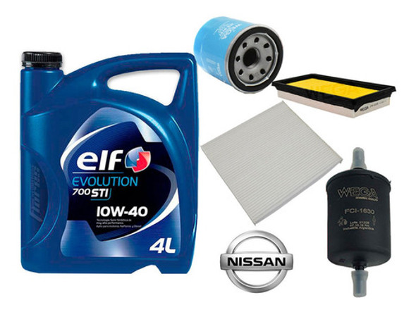 Kit Filtros Nissan March Versa + Aceite Elf 700 10w40 4l 0