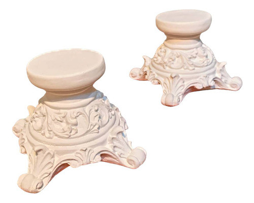 Par De Castiçais Italianos Kit Porta Velas Colonial Luxo 0