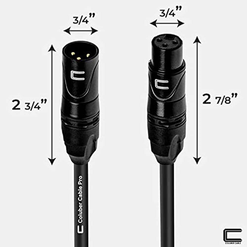 Cable Xlr Balanceado Macho A Hembra - 1 Pie Negro - Conector 1