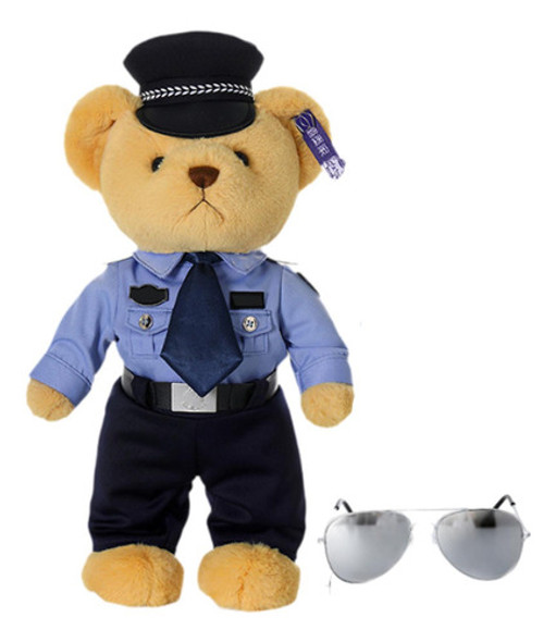 Brinquedo De Pelúcia Policial Urso Policial Homem Azul 0
