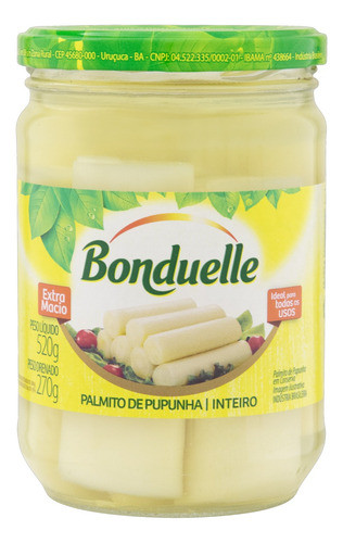 Palmito Pupunha Em Conserva Bonduelle Vidro 520g 0