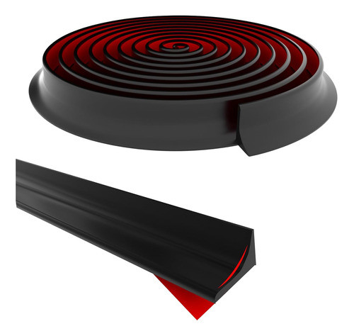 Burlete Bloqueador De Agua De Ducha Autoadhesivo 250cm Negro 0