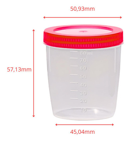 Kit 50 Unid Coletor S/ Pá Esteril. Rad. Ioniz. 80ml 1