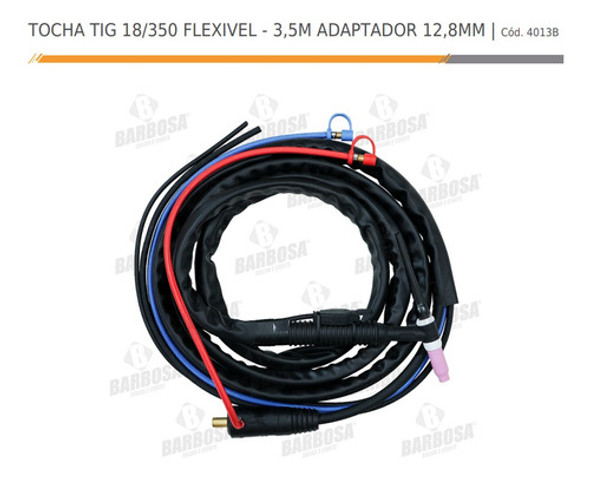 Tocha Tig Refrigerada 18/350 Corpo Flexivel - 3,5m Eng 13mm 1