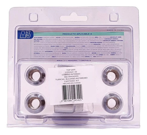 Bulones Tuercas Antirrobo Seguridad Daihatsu Top Safe 1