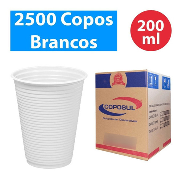 Caixa Copo Descartável 200ml Água Refrigerante 2500 Unidades 0 Caixa Copo Descartável 200ml Água Refrigerante 2500 Unidades 0