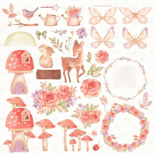 Kit Imagenes Png Cliparts Hadas Hongos Flores Acuarela Ca06 1
