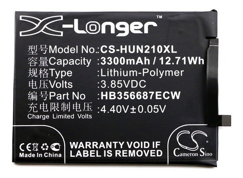 Bateria Para Huawei Honor 7x / 9i 2018 3300 Mah Hb356687ecw 0