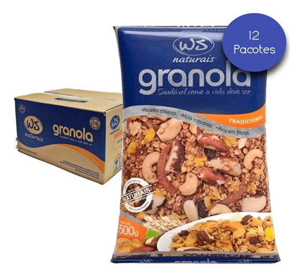Granola Tradicional Ws Naturais 500g (12 Pacotes) 0