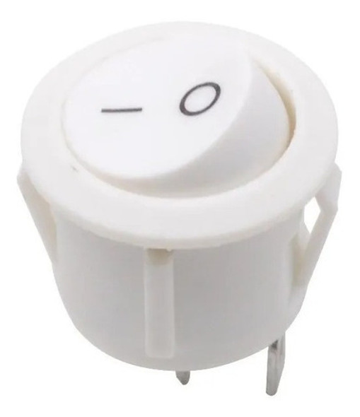 Kit 10 Peças  Chave Gangorra Redonda Branca Liga/desliga 0 Kit 10 Peças  Chave Gangorra Redonda Branca Liga/desliga 0