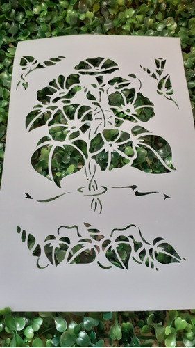 Stencil Flores Con Esquineros Y Guarda 1