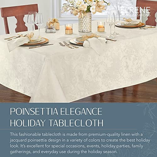 Elrene Home Fashions Poinsettia Elegance Jacquard Holiday Ma 1