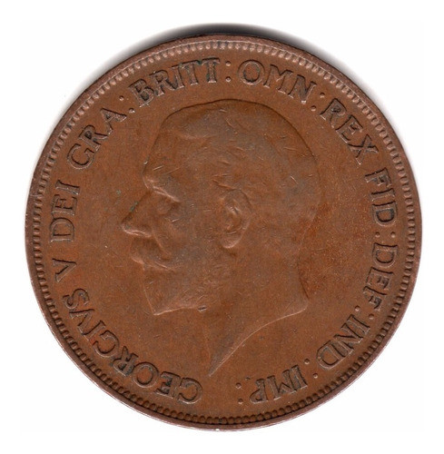 Inglaterra Gran Bretaña Moneda 1 Penny 1929 Km#838 Cobre 1